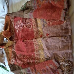 Soft Surroundings wool embroidered jacket 10/12